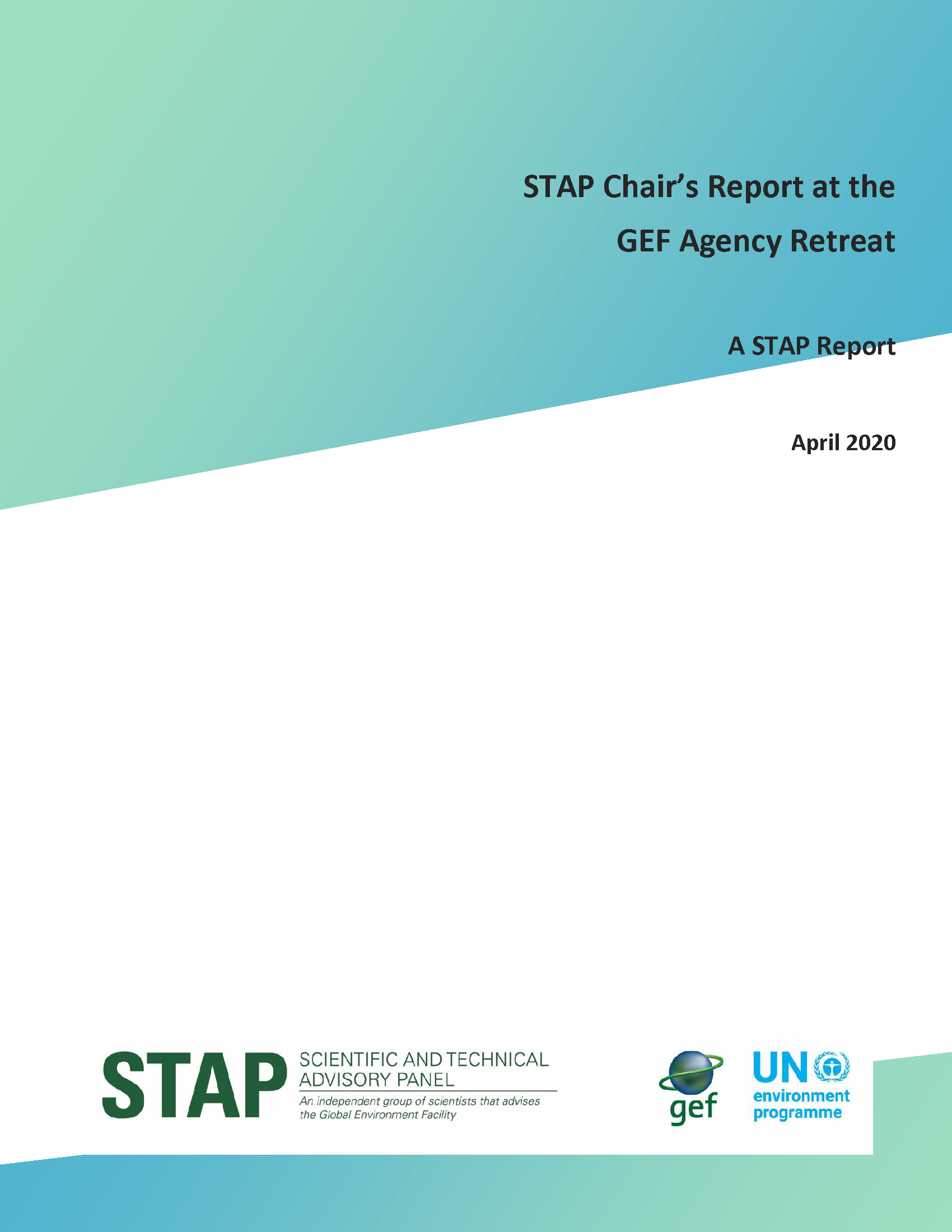 STAP Chair's Report at the GEF Agency Retreat, 1 April 2020