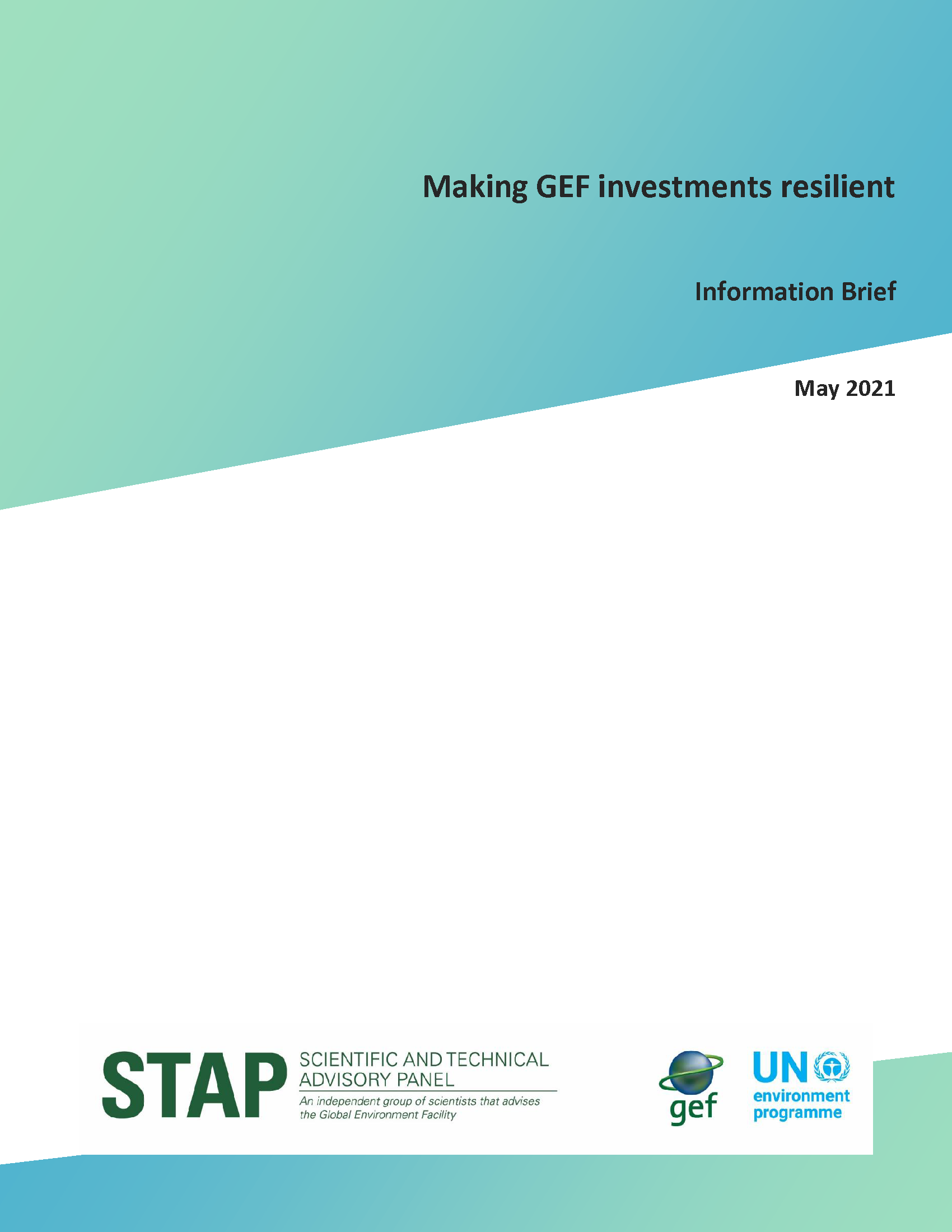 Making GEF investments resilient